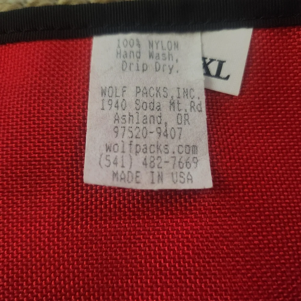 Service Dog Wolfpacks Red Size XL Cape Patches Nylon USA